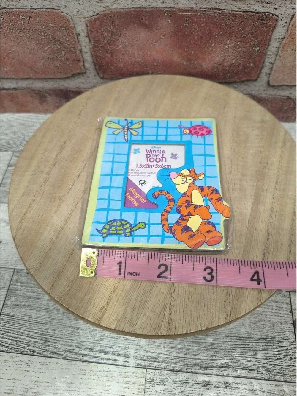 2001 Tigger Disney Winnie The Pooh Refrigerator Magnet Frame Butterfly Bugs Vtg
